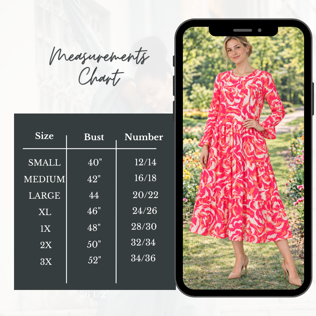 "Mallory" Fuchsia/Coral  Dress: M-3X (Oversized!) FINAL SALE! Cannot Be Returned!