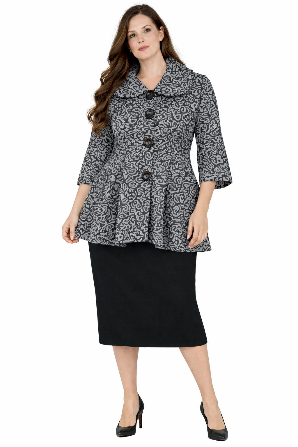 NEW! Gray Textured Jacket: 1X