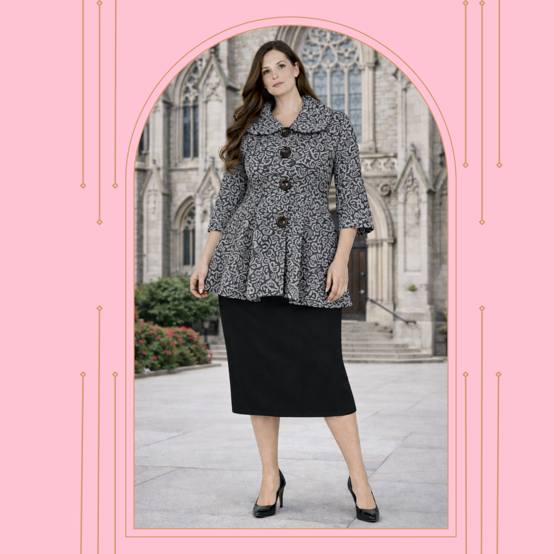 NEW! Gray Textured Jacket: 1X