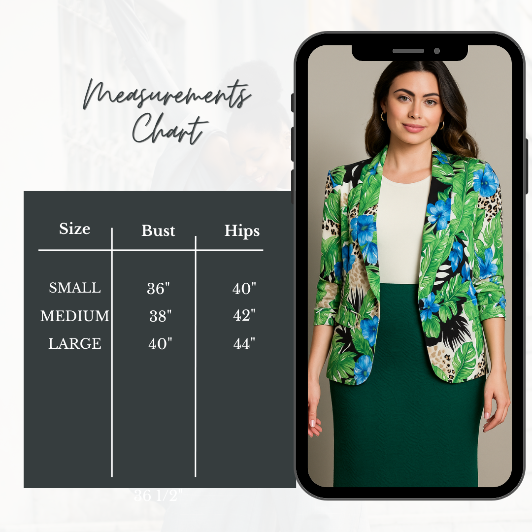 NEW! Green Floral Blazer: S-L  Arriving in Stock: 10/2