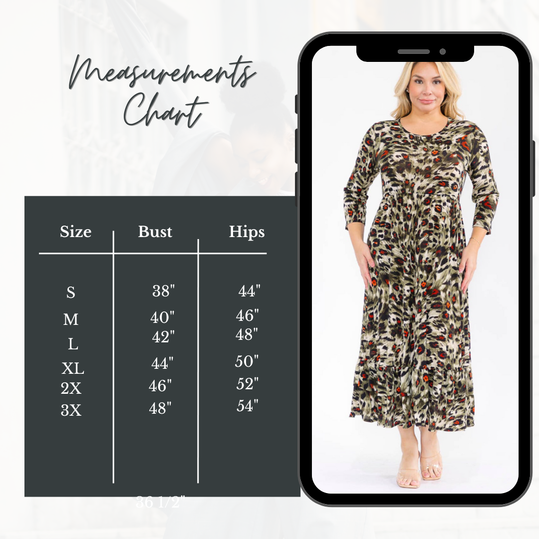 "Olive" Leopard Print Dress: SMALL- Finals Sale! Cannot Be Returned!