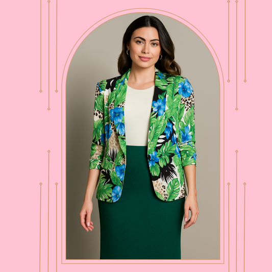 NEW! Green Floral Blazer: S-L  Arriving in Stock: 10/2