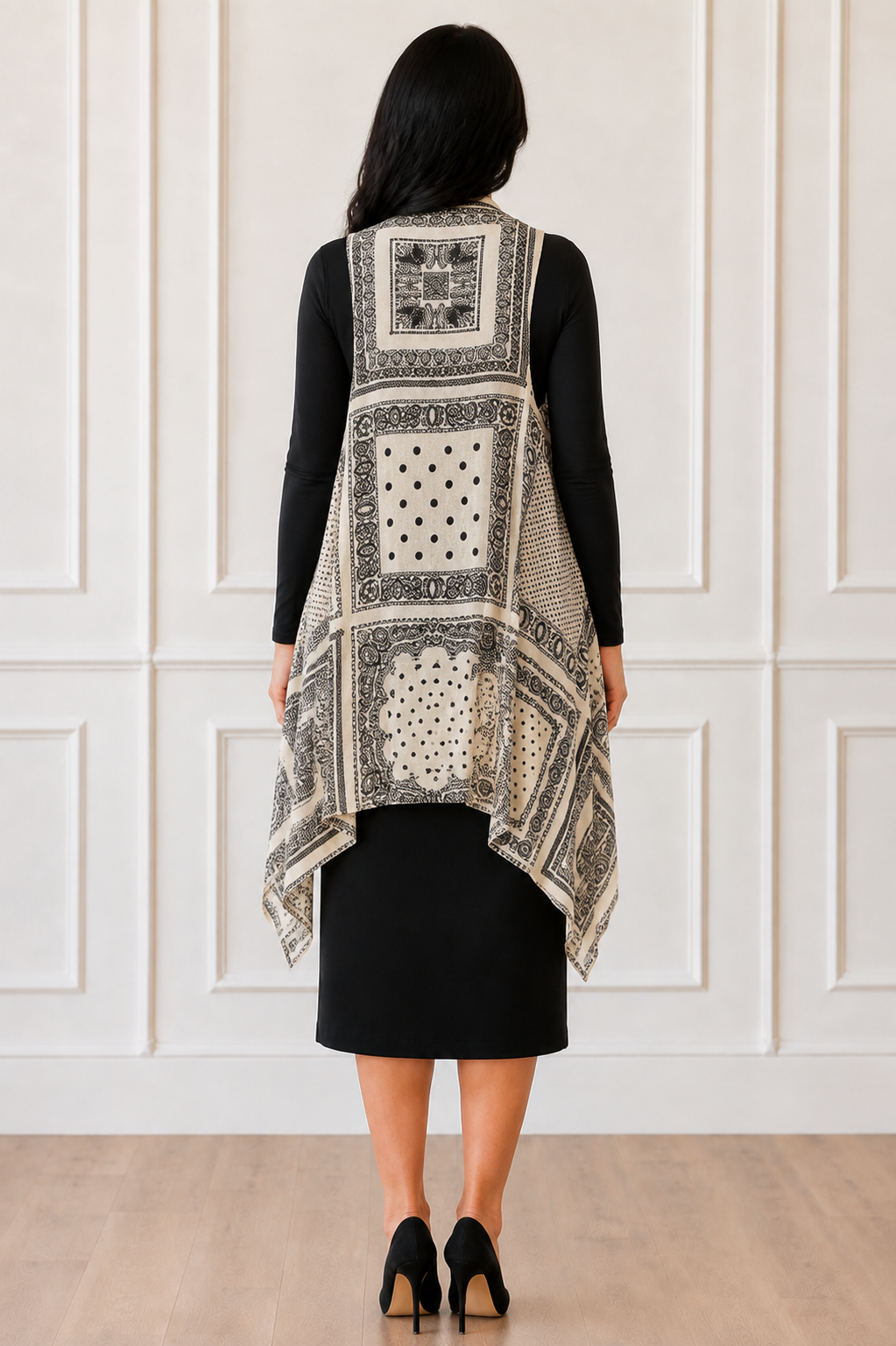 NEW Ivory Multi Print Vest! (One Size Fits Most Up to 1X)