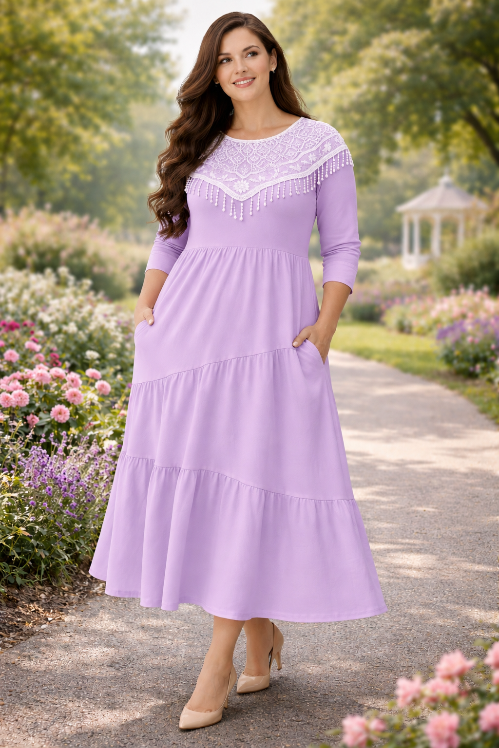 Lavender Dress: 1X  FINAL SALE! Cannot Be Returned!