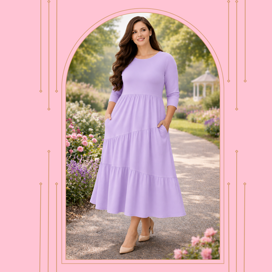 Lavender Dress: 1X  FINAL SALE! Cannot Be Returned!