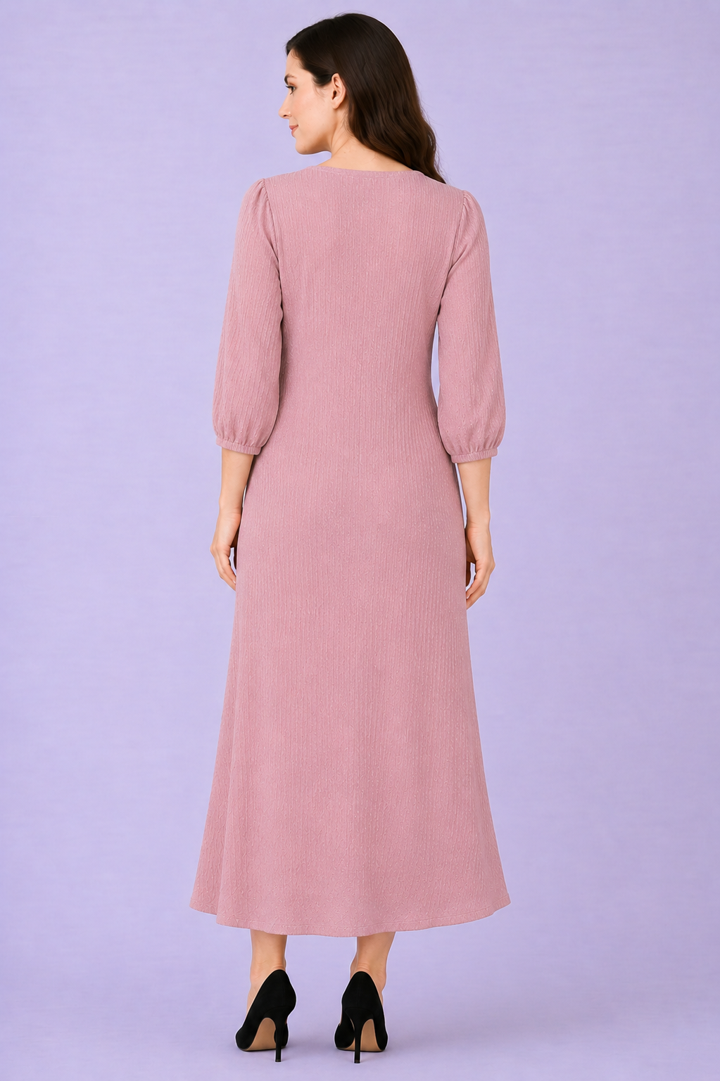 NEW! "Mandy" Mauve Ruffle Dress: Medium