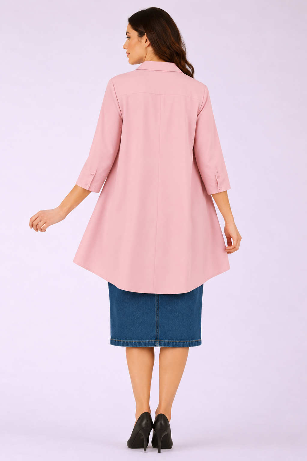 NEW! Mauve Hi/Lo Shirt With Embroidery: S-L  Arriving in Stock: 7/3