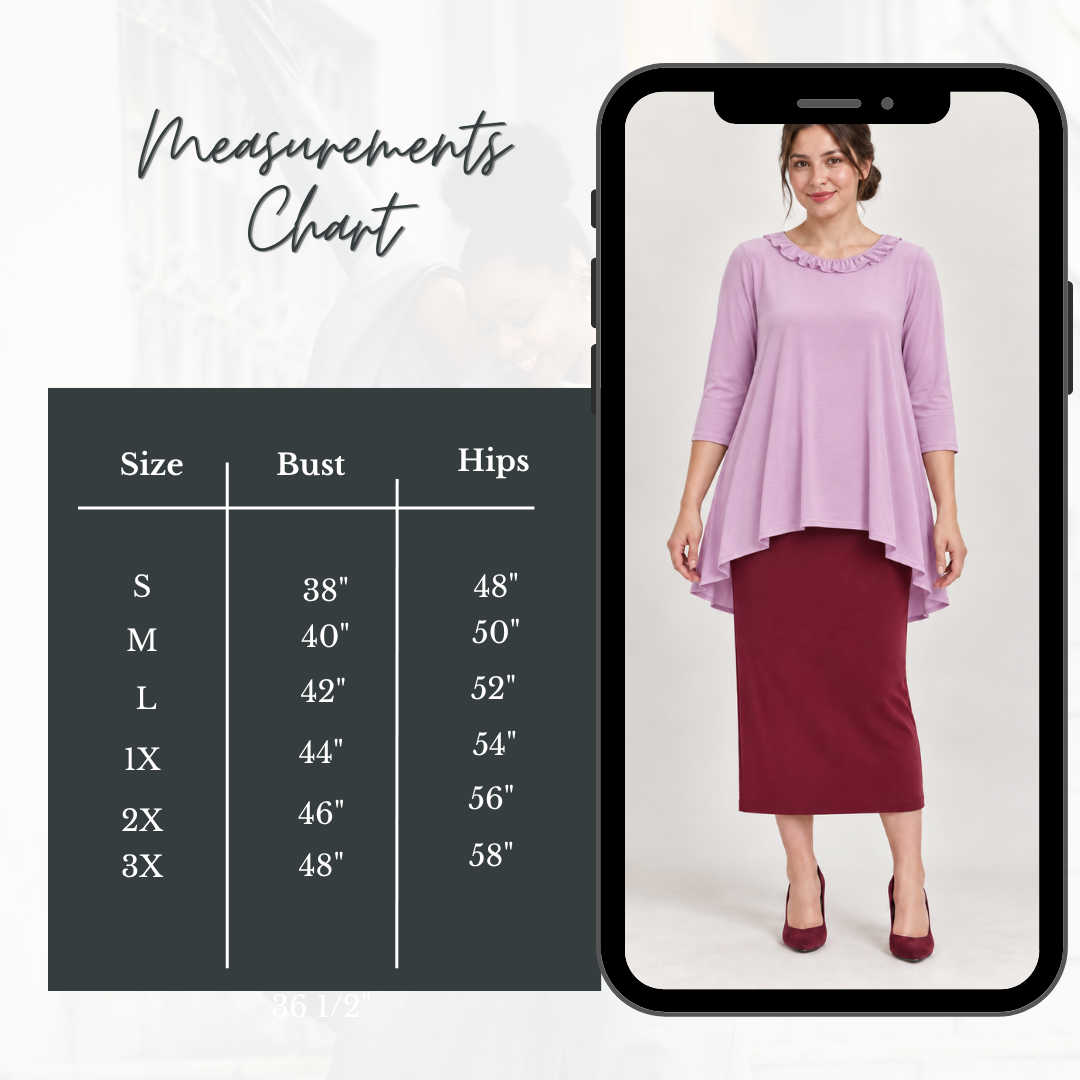 NEW! Mauve High/Low Top: S-3X