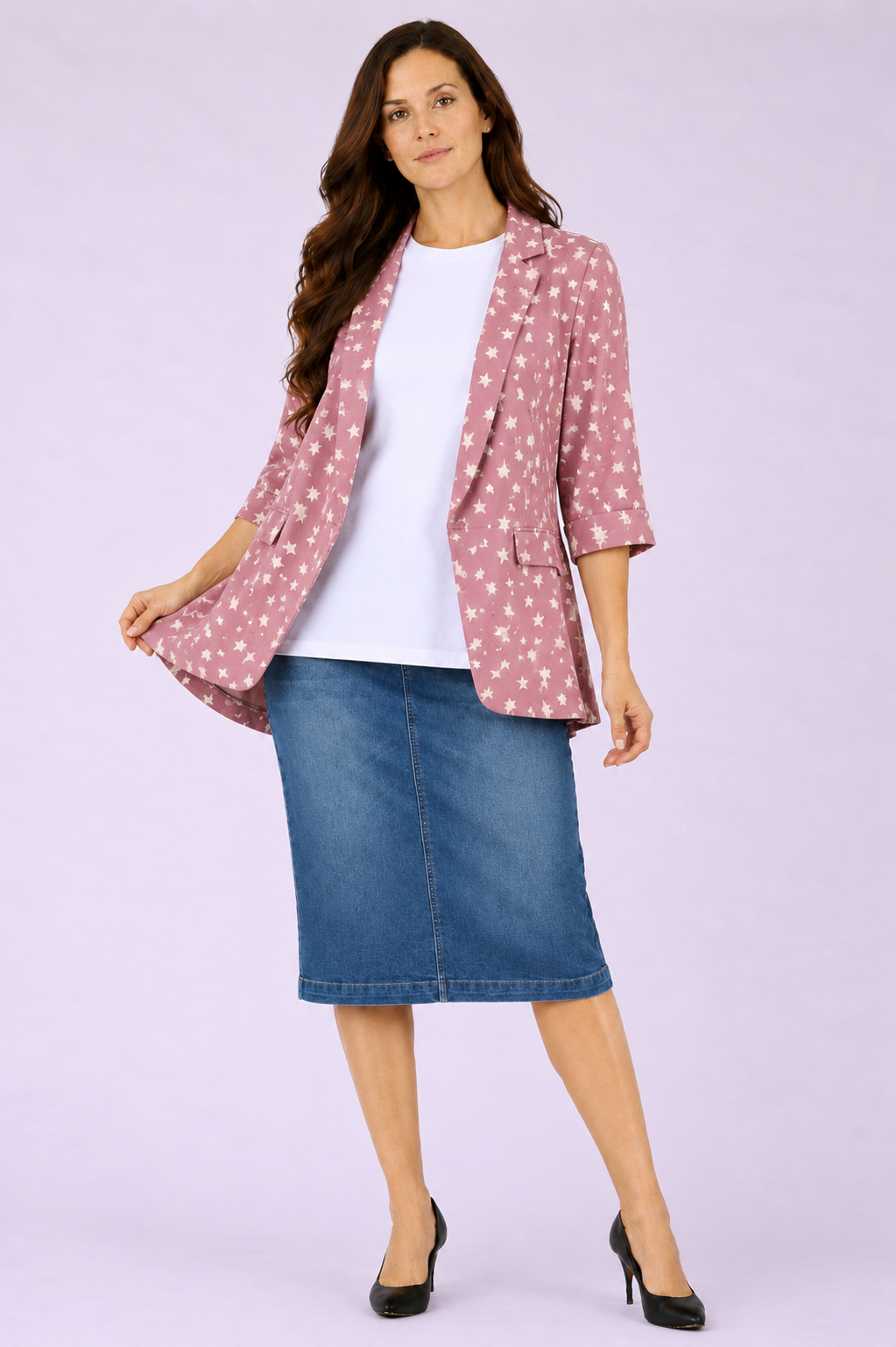 NEW! Mauve "Stars" Jacket: S-L  Arriving In Stock: 7/2