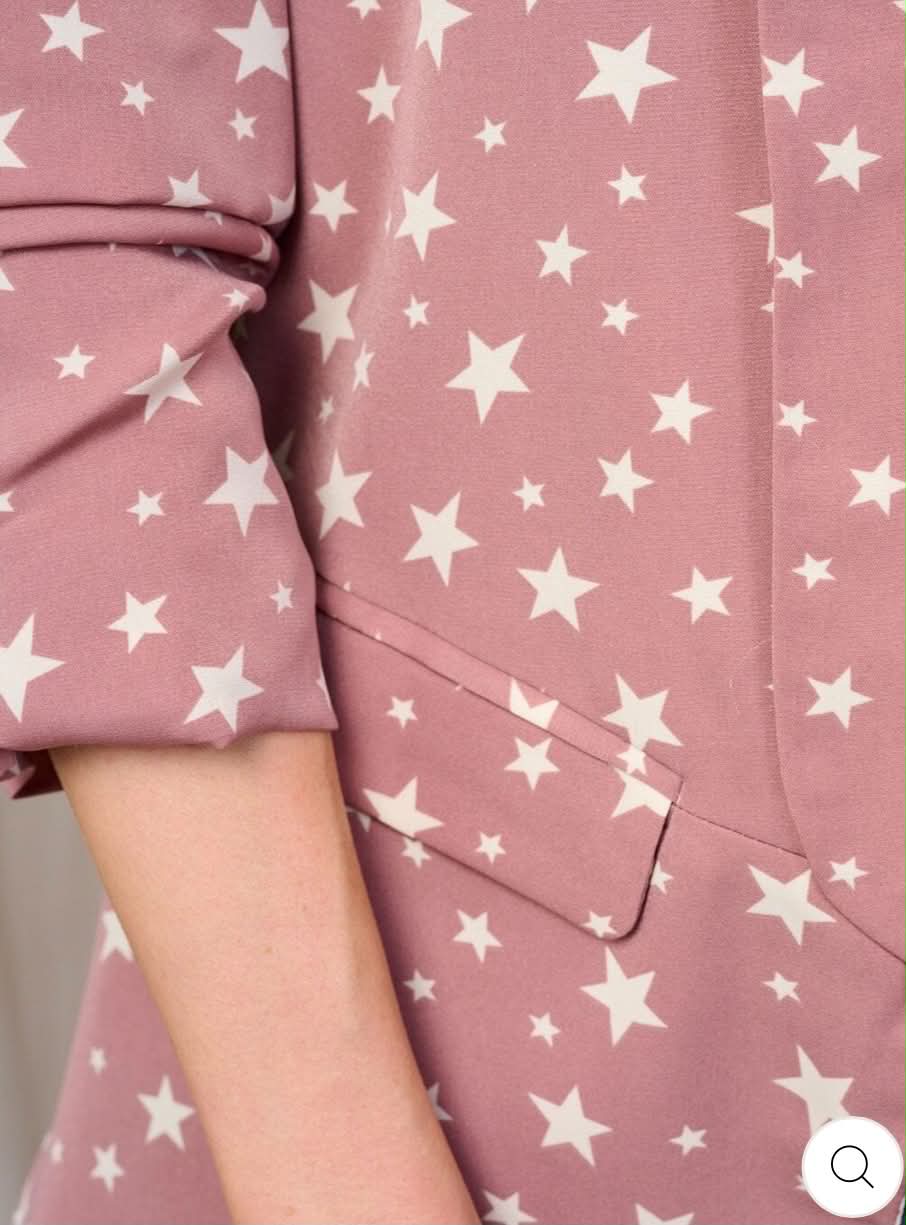 NEW! Mauve "Stars" Jacket: S-L  Arriving In Stock: 7/2