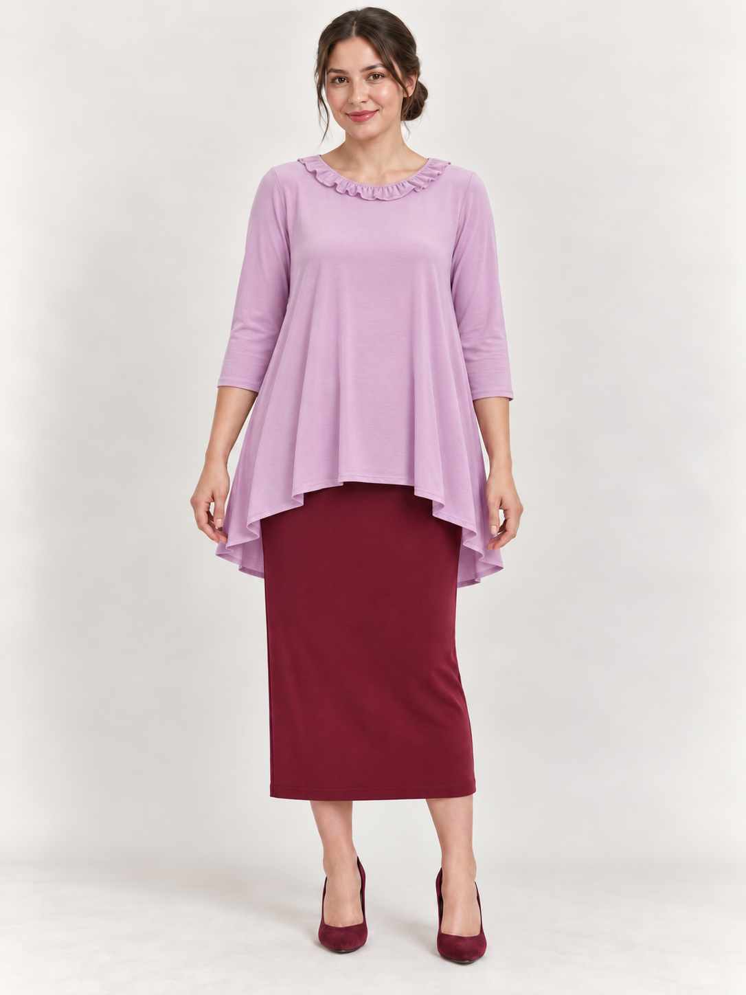 NEW! Mauve High/Low Top: S-3X