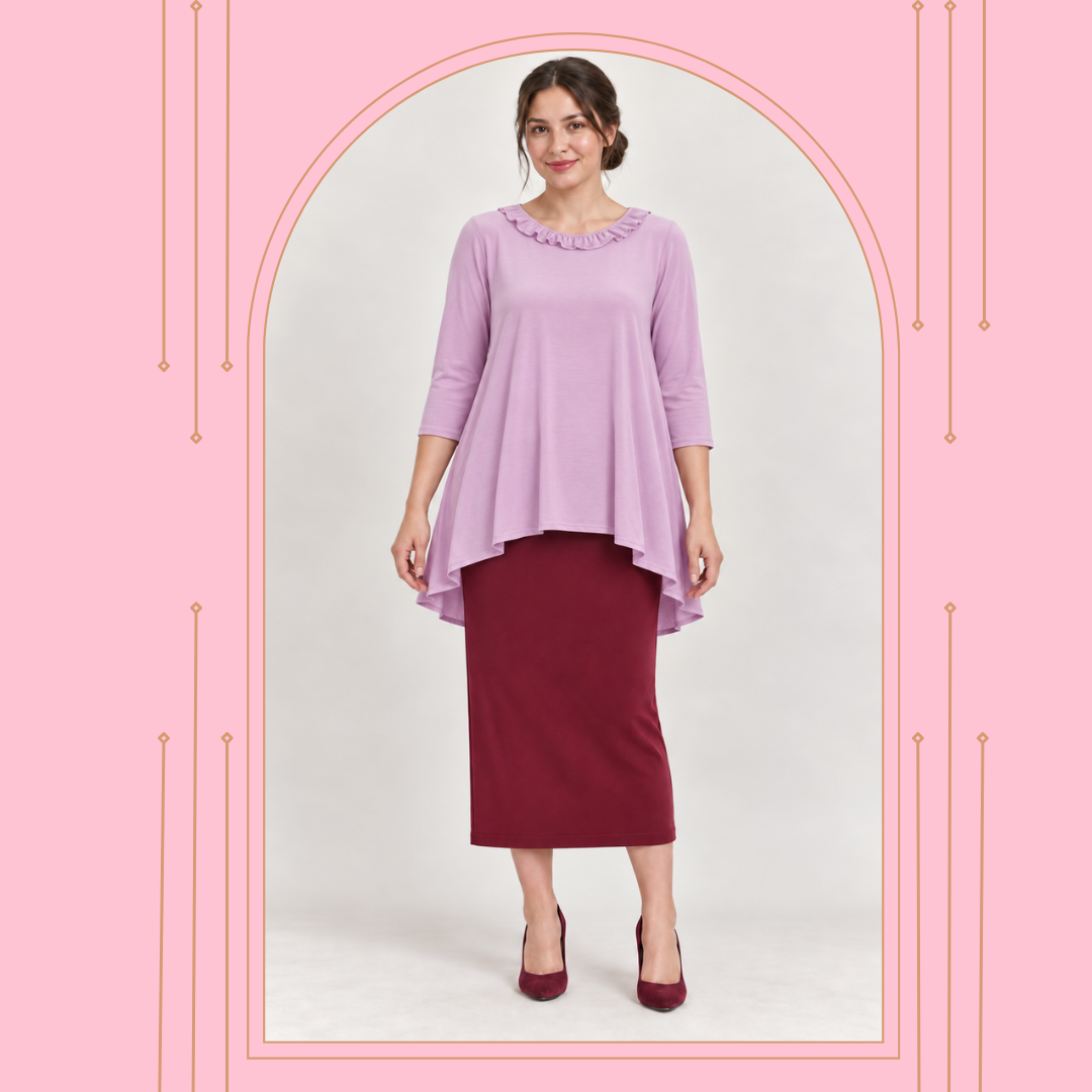 NEW! Mauve High/Low Top: S-3X