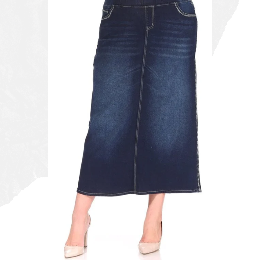 The “Maxine” Jean Skirt S- 5X. Best Selling!