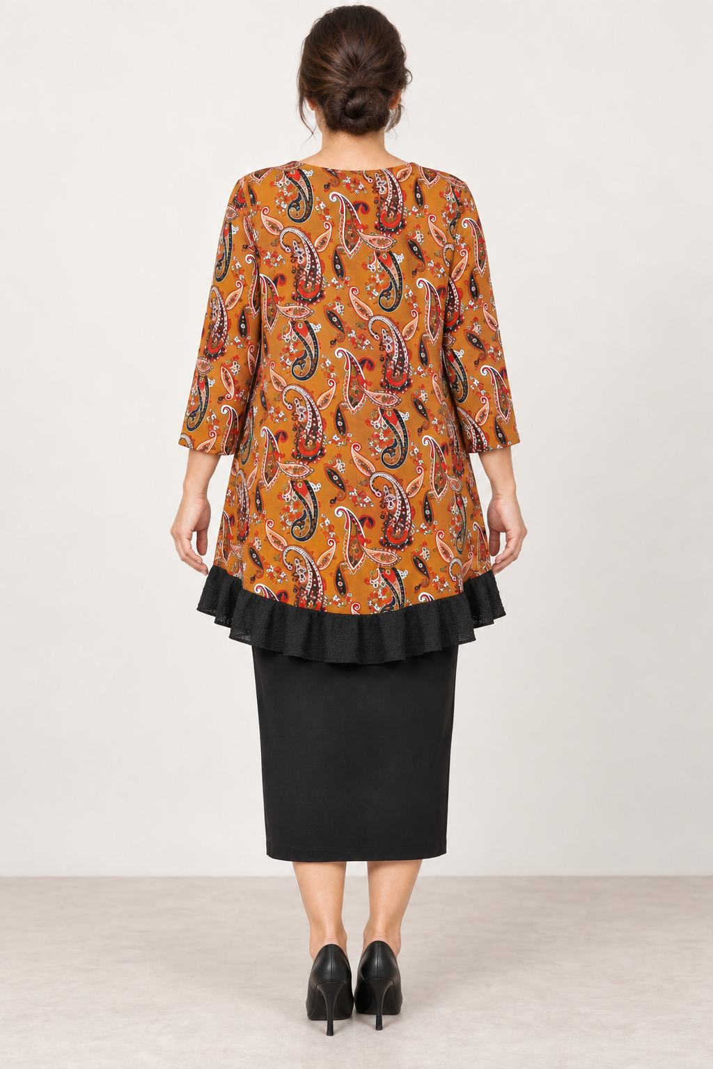 NEW! Mustard Paisley Tunic Top: S-3X  Arriving in Stock: 9/16