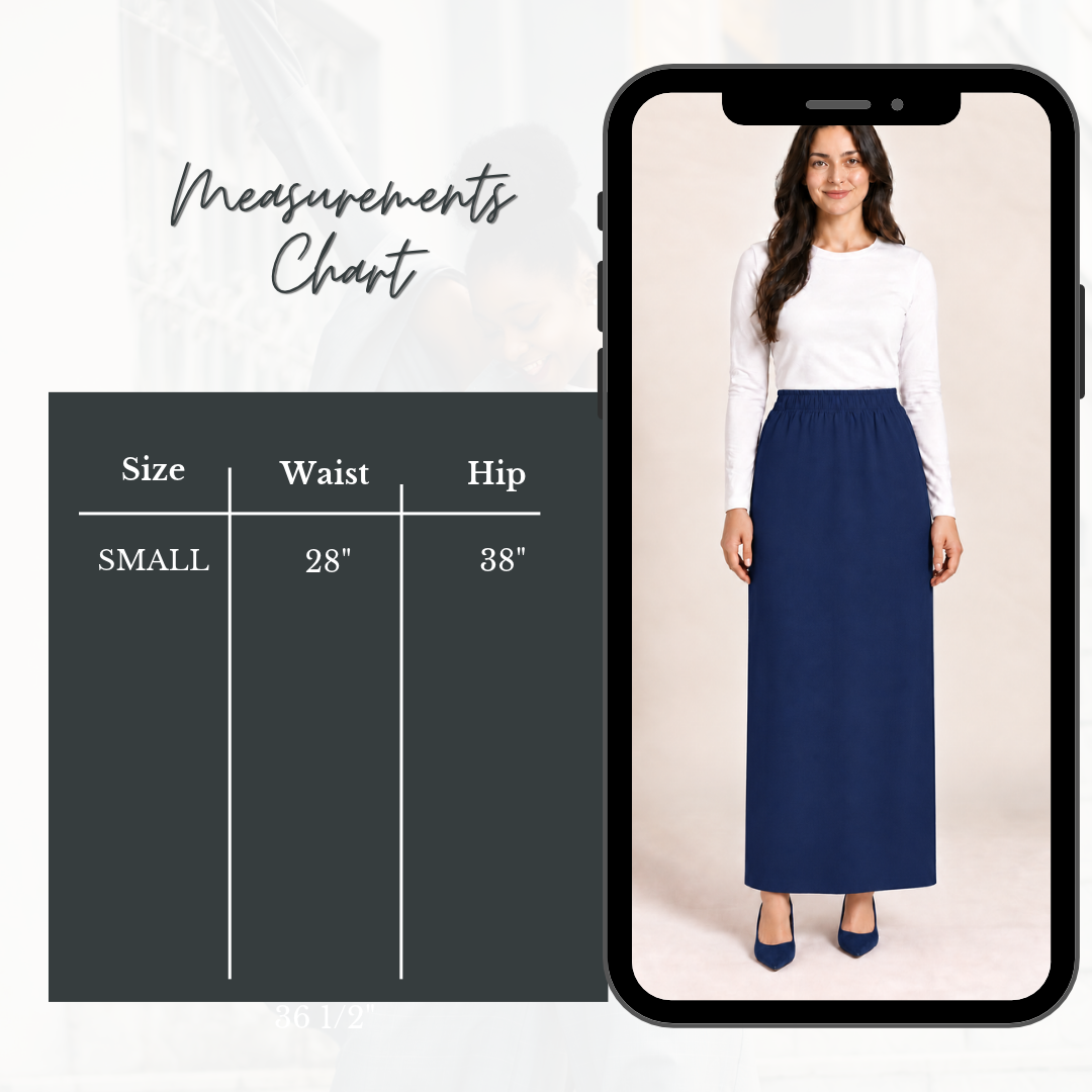 Dark Navy MAXI SKIRT: Small - FINAL SALE! Cannot Be Returned!