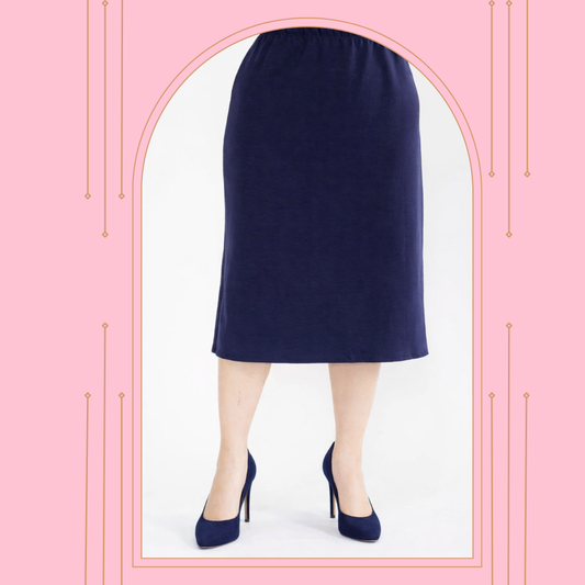 New!  Navy 33” Skirt: 1X-3X
