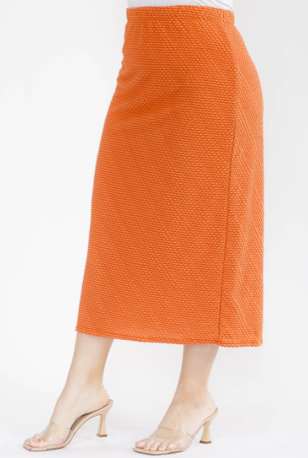 NEW! Orange (“Chenille”) Texture Knit Top: 1X-3X