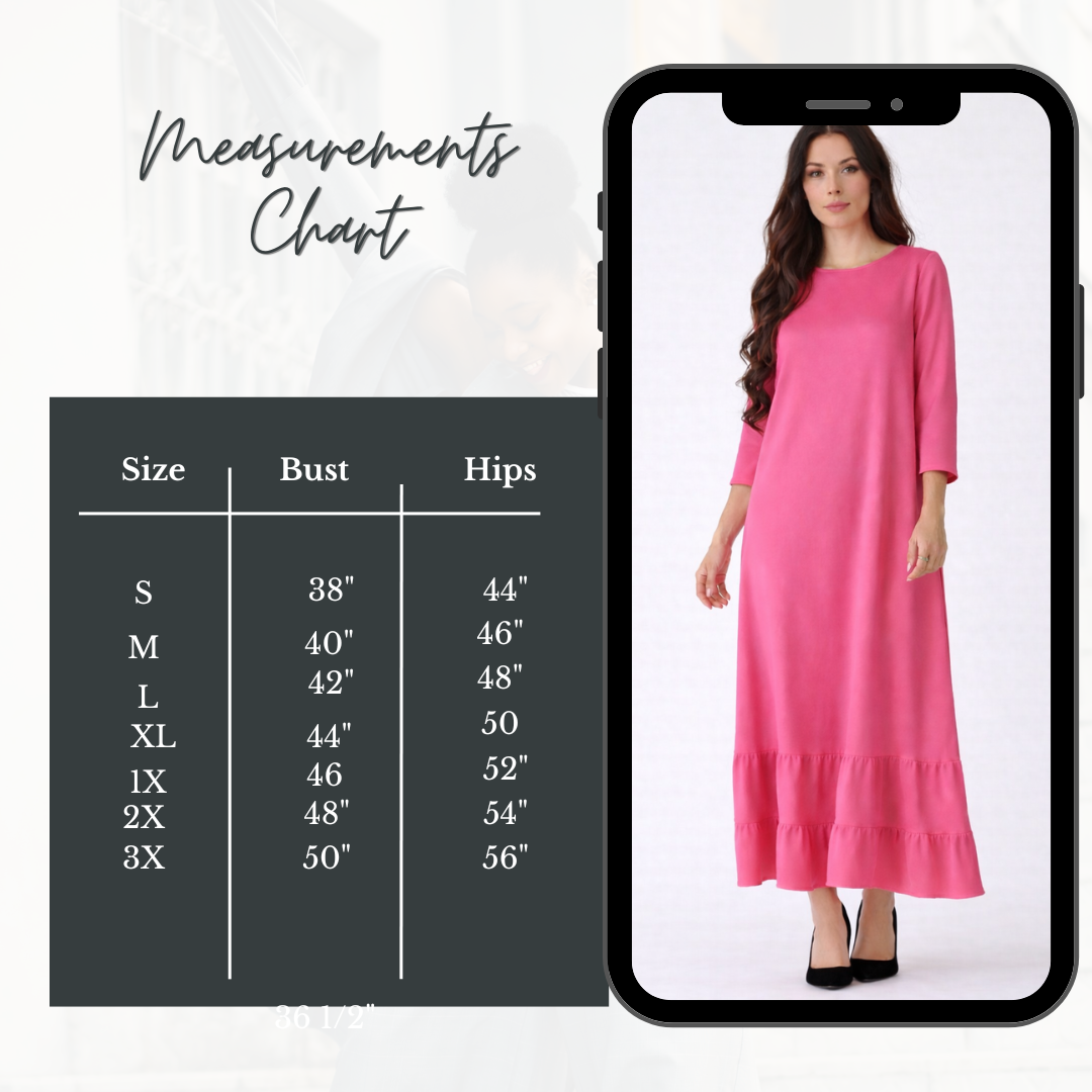 Pre-Order -NEW "Francine" Fuchsia Dress: S-3X  (Arriving In Stock: 2/7-2/15)