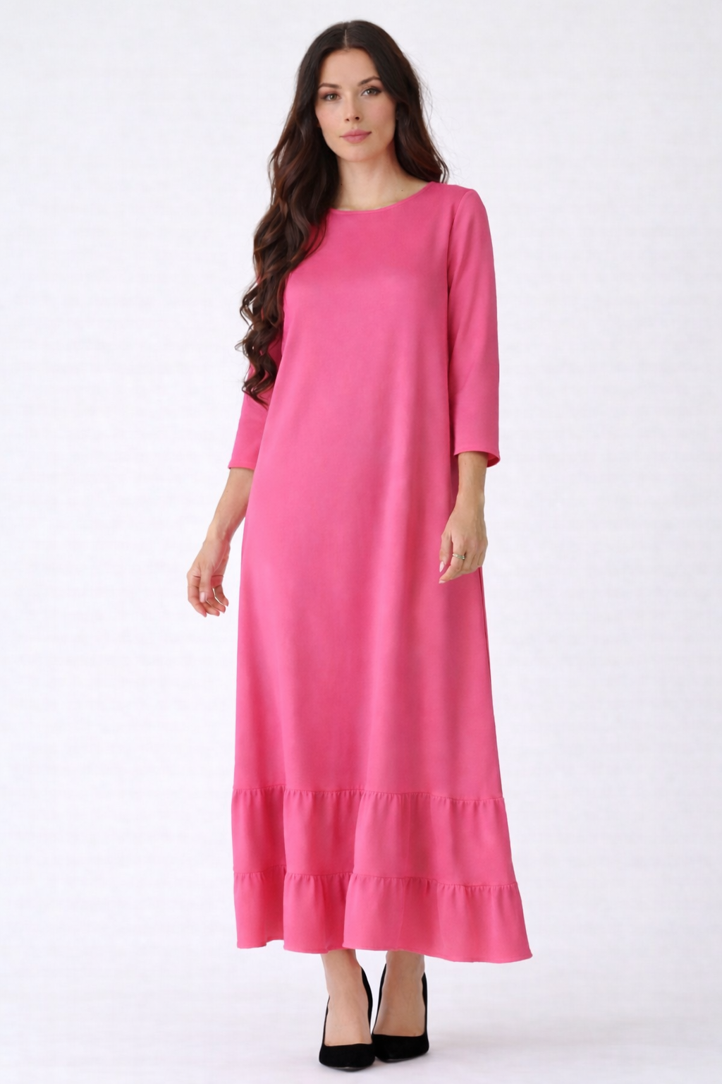 Pre-Order -NEW "Francine" Fuchsia Dress: S-3X  (Arriving In Stock: 2/7-2/15)