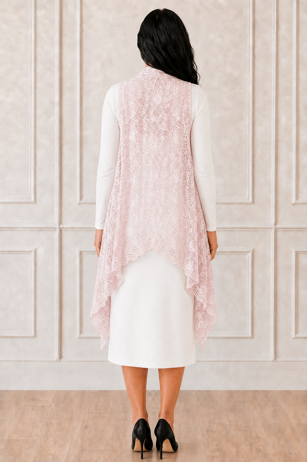 NEW! Pink Lace Vest! (One Size Fits Most Up to 1X)
