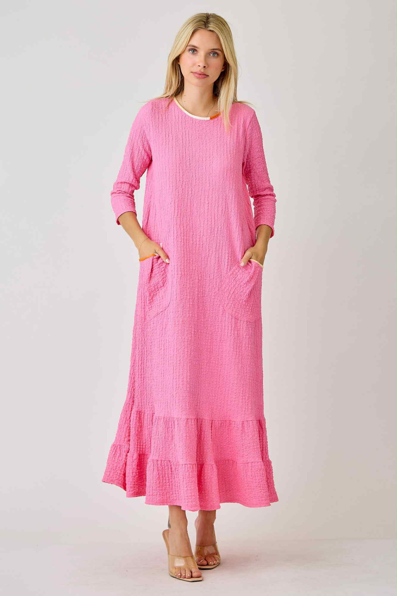 New!  "Lily" Pink Dress:  S-3X Arriving In Stock: 10/10