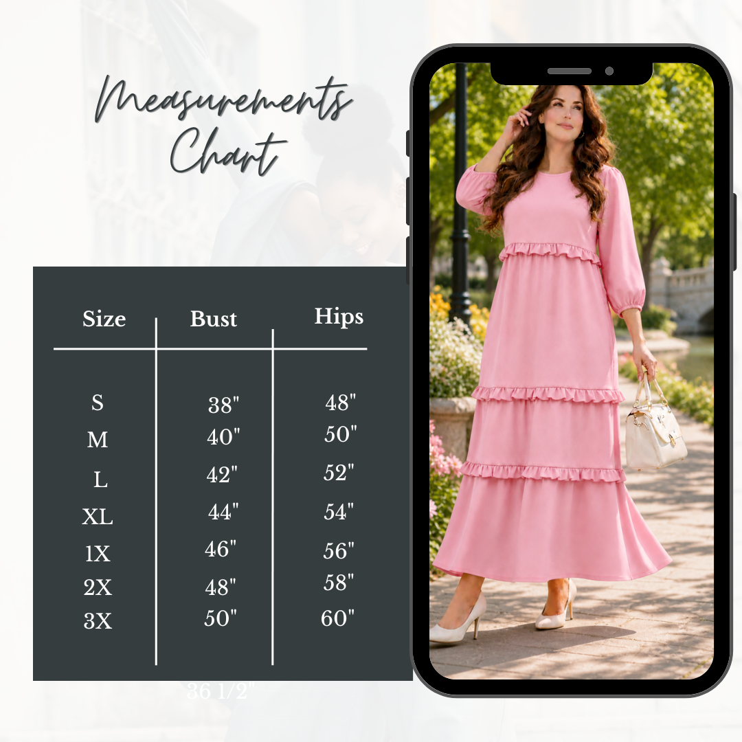 NEW! "Patti" Pink Ruffle Tiered Dress: S-3X  Arriving in Stock: 5/16