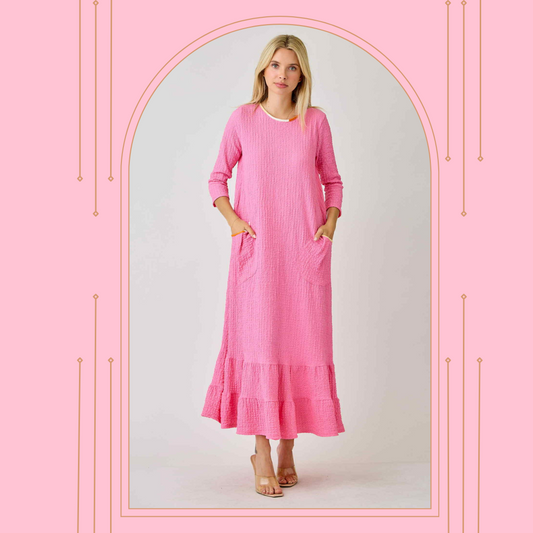 New!  "Lily" Pink Dress:  S-3X Arriving In Stock: 10/10