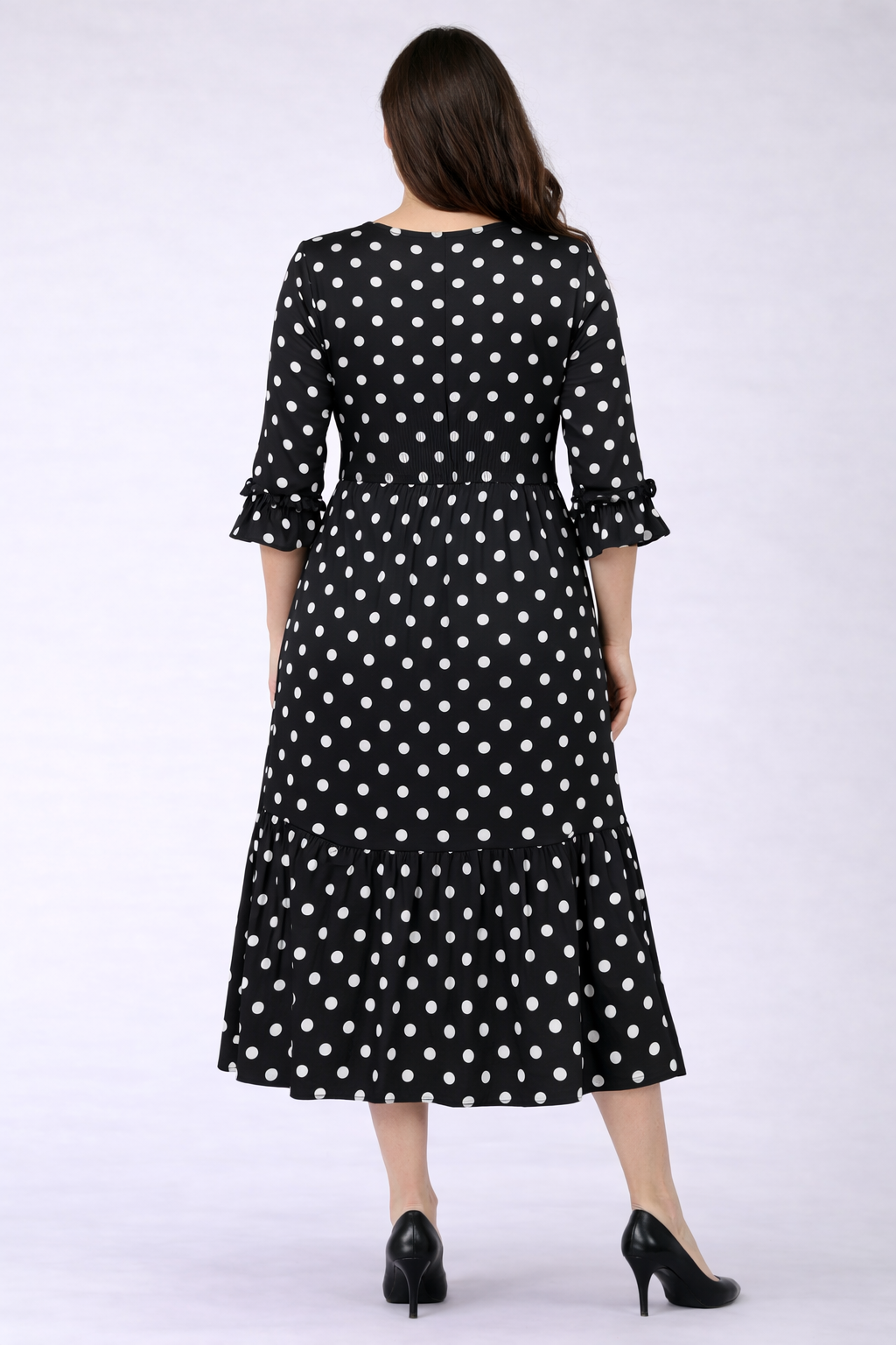 “Rochelle" Black/White Polka Dot Dress: -Medium :Final Sale! Cannot Be Returned!