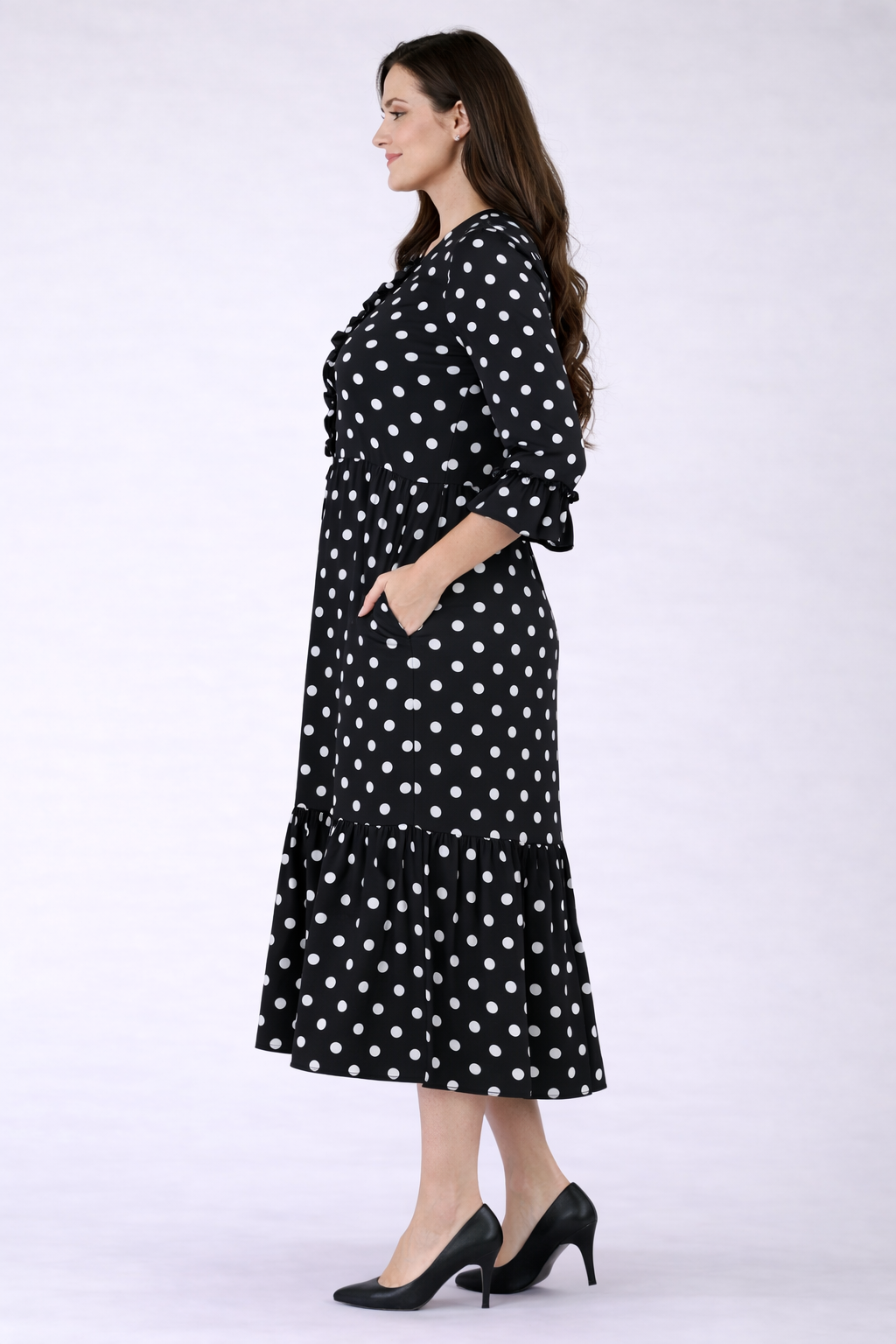 “Rochelle" Black/White Polka Dot Dress: -Medium :Final Sale! Cannot Be Returned!