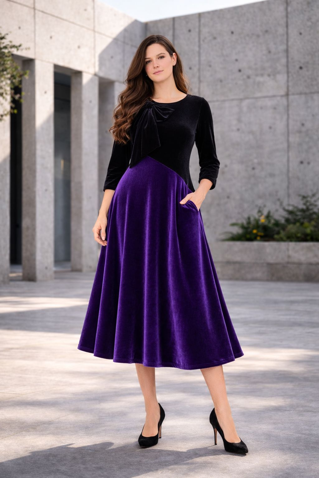 3x purple dress Showmall Plus Size Sleeveless Summer Dress for Women, Perfect Mother's Day Gift, Purple 3X Casual Pleated Dress with Pockets for Party & Graduation,
