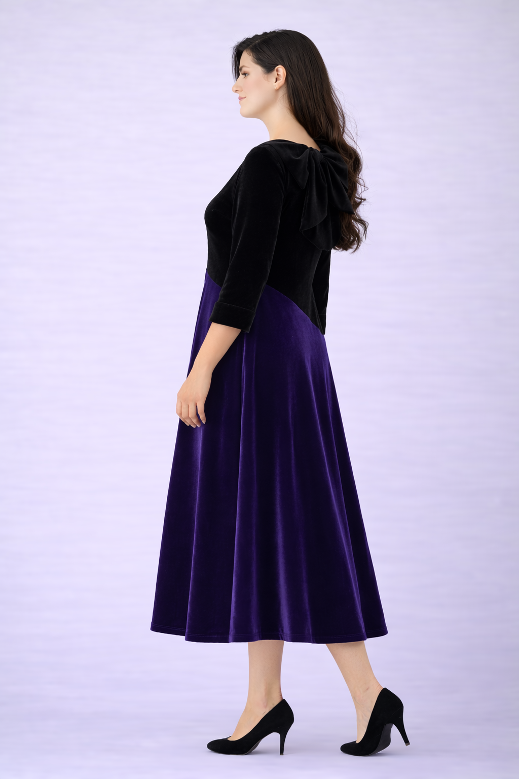 Purple/Plum Velvet Dress:  S-XL & 3X. FINAL   SALE!  Cannot Be Returned!