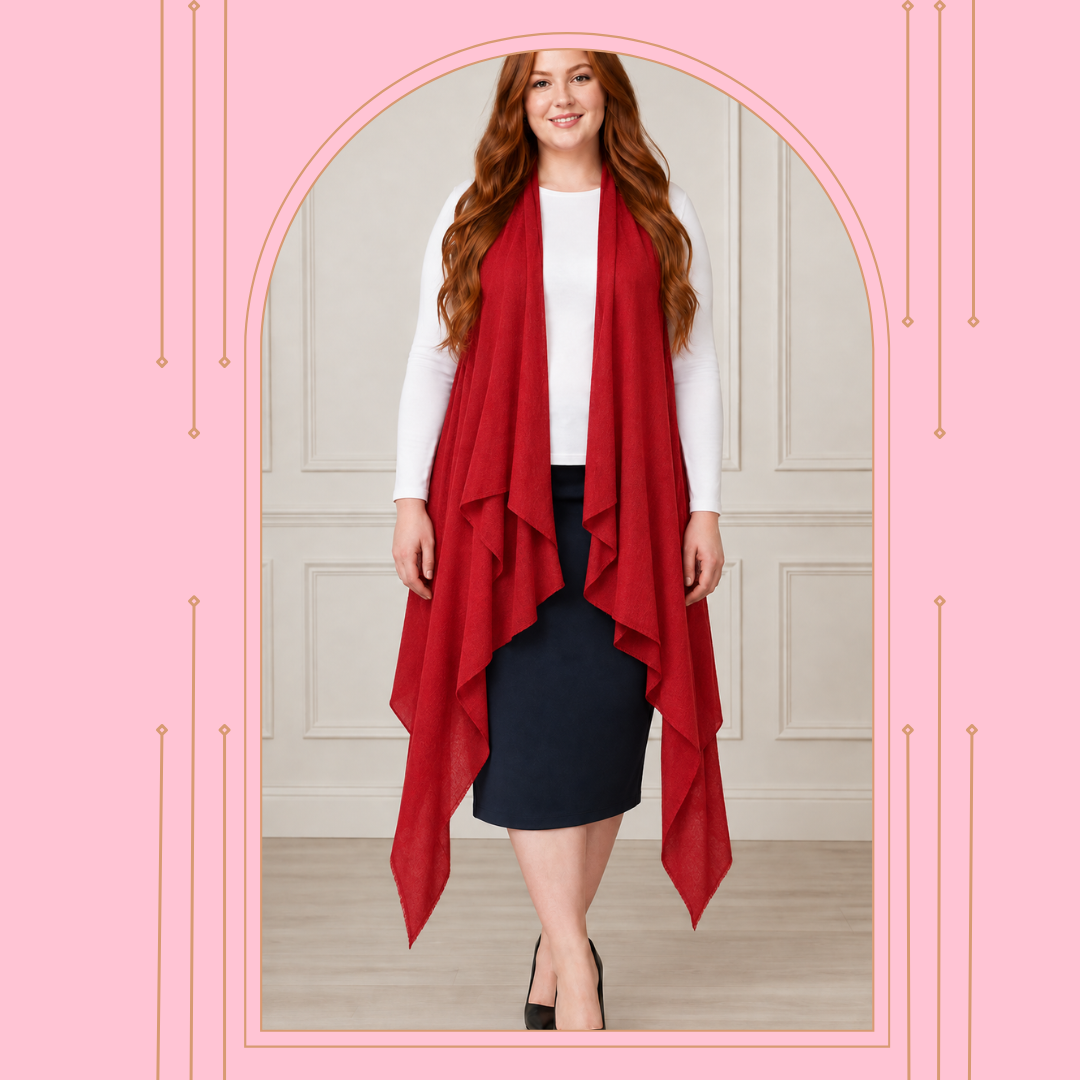 NEW! Red Stretch Knit Vest (One Size Fits Most Up To 1X)