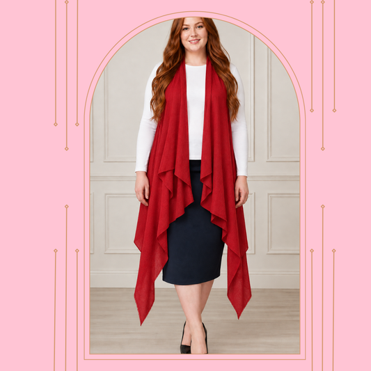 NEW! Red Stretch Knit Vest (One Size Fits Most Up To 1X)
