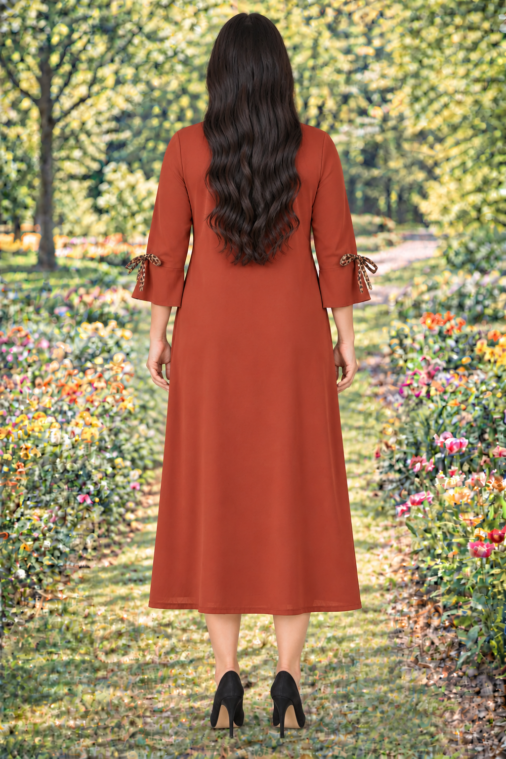 New Pumpkin/Leopard Bow Dress: S-3X  Arriving in Stock: 9/16