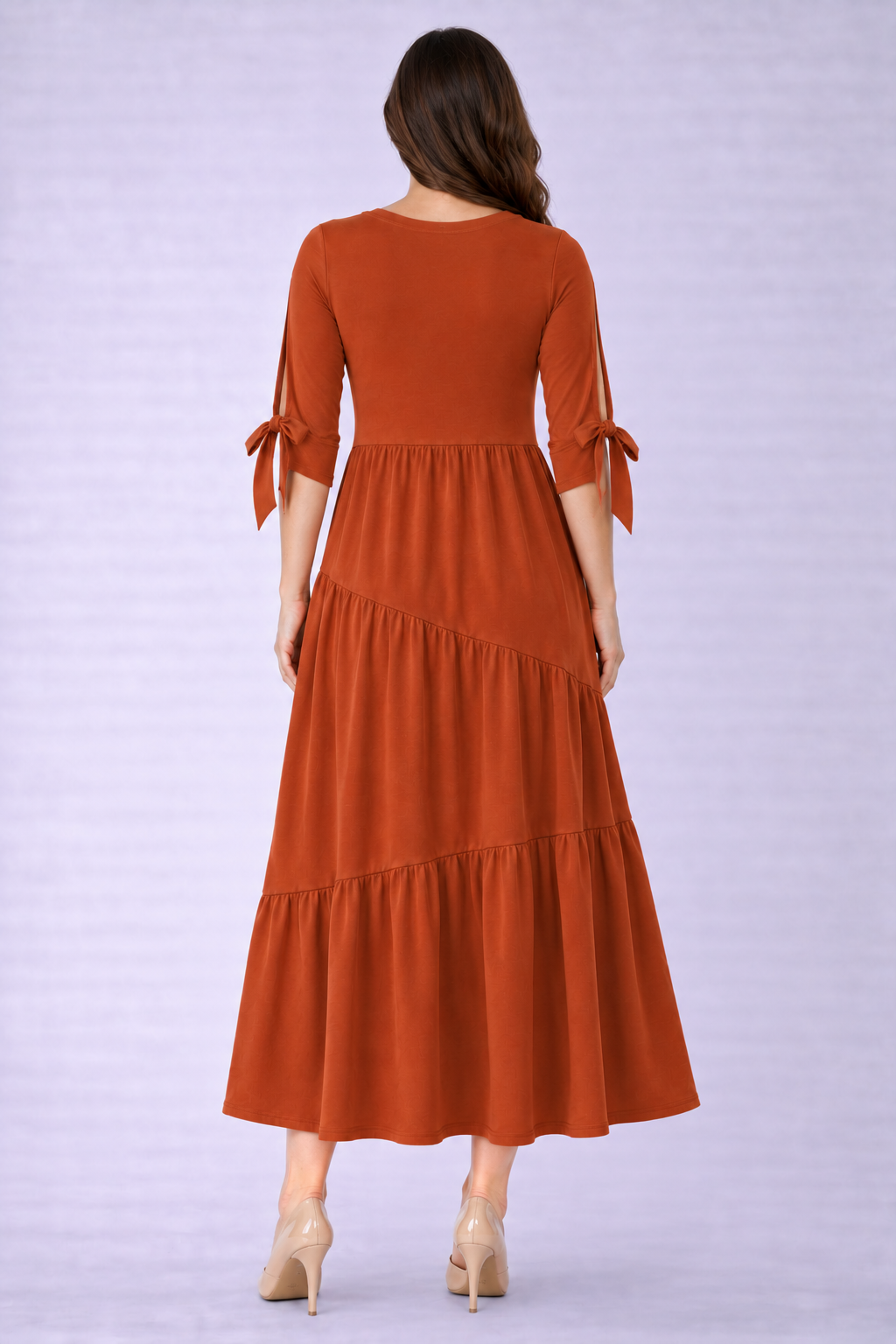 New! "Ember' Pumpkin Bow (Layering)  Dress: S-3X