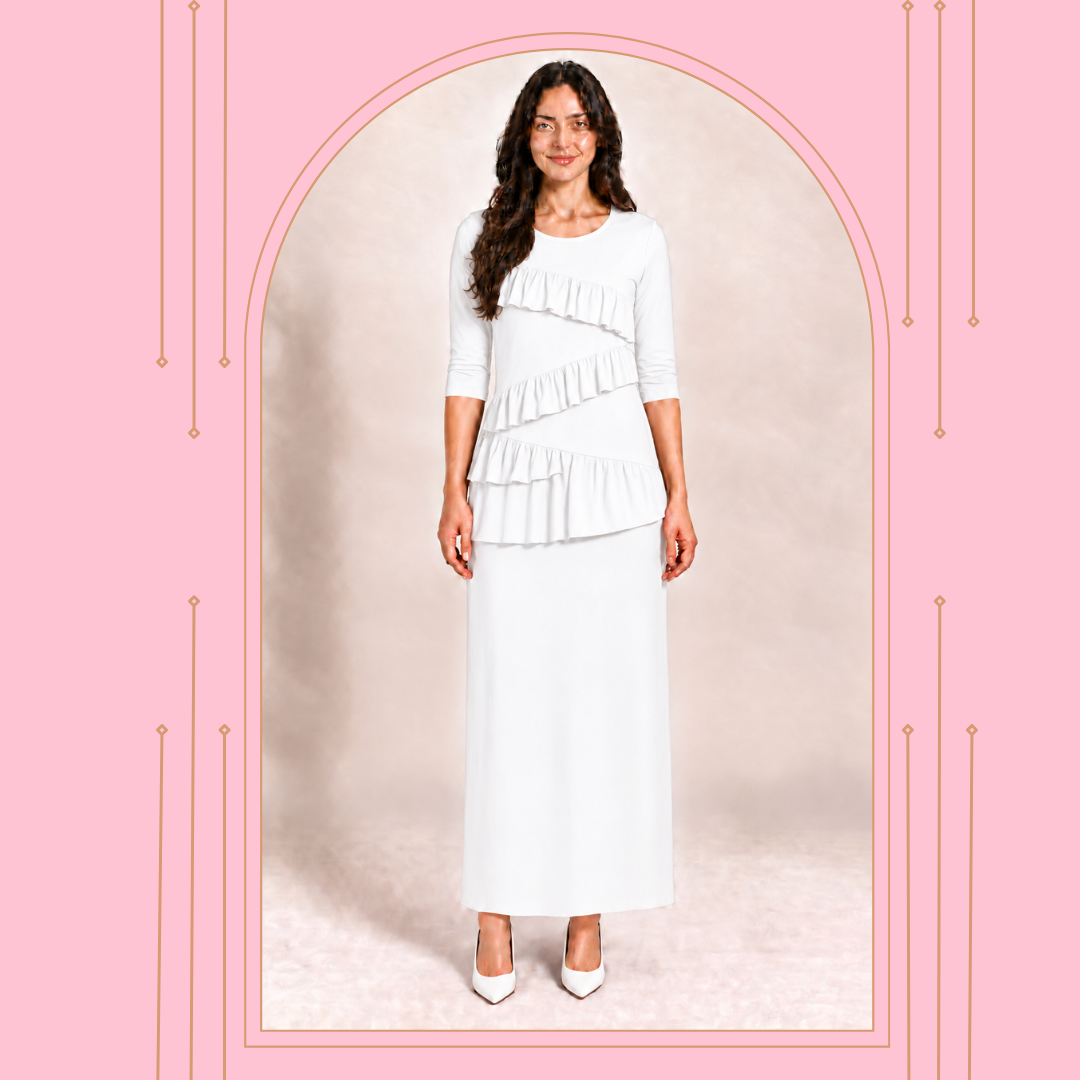 White "Flounce" Top (matches our white maxi) Small (Final Sale! Cannot Be Returned!)