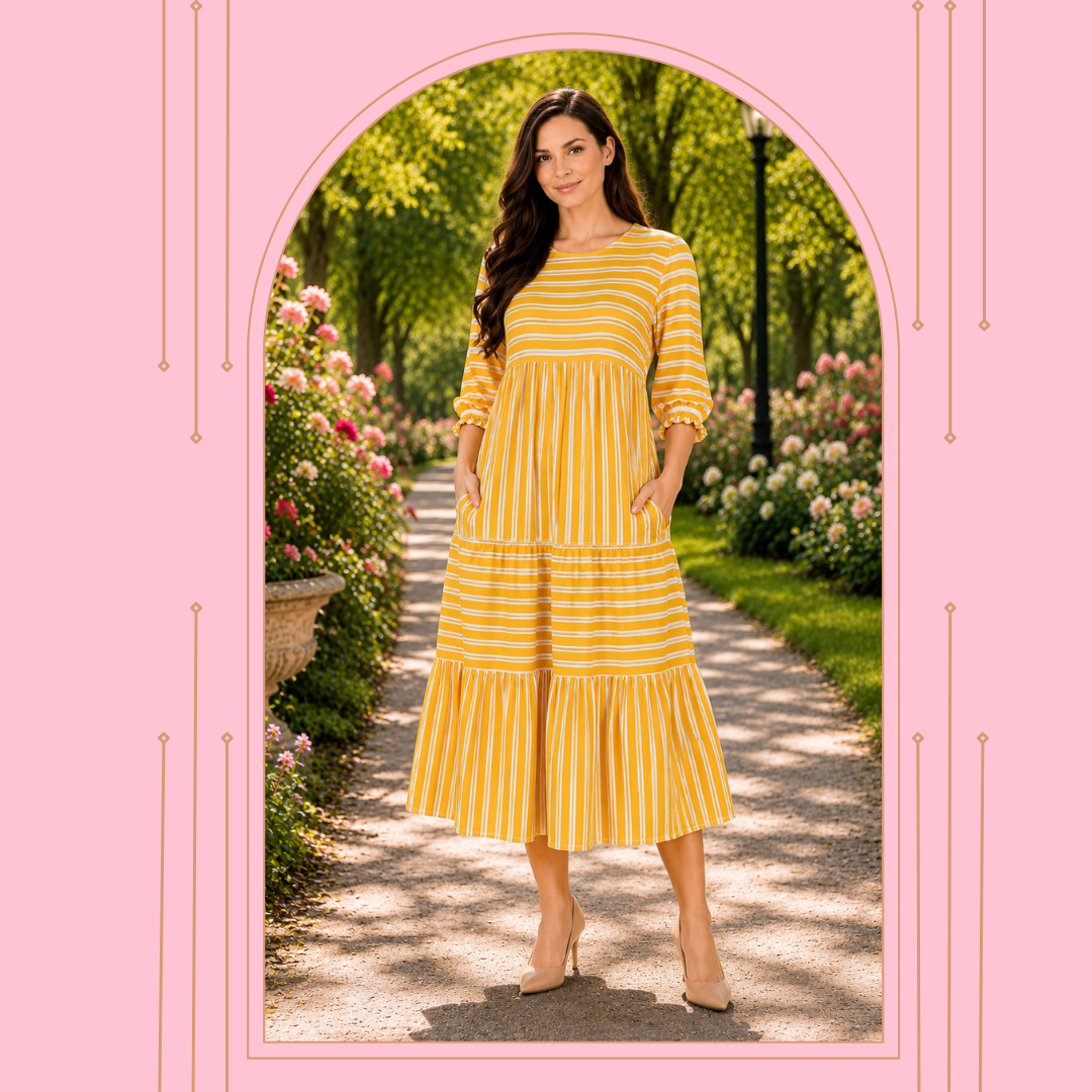 Daffodil "Yellow Stripe" Dress! Small- Final Sale! Cannot Be Returned!