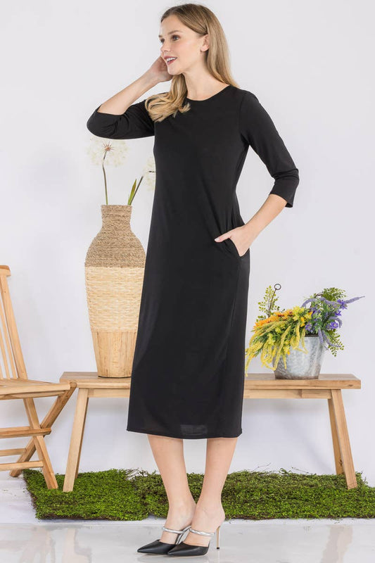 CLASSIC LAYERING DRESS WITH POCKETS  S-M. Final Sale!  Cannot Be Returned!