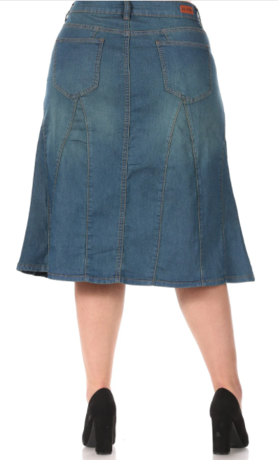 Vintage Wash Aline Skirt: #955 : XS, M FINAL SALE- Cannot Be Returned!