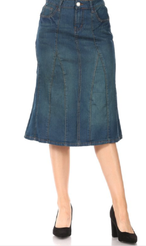 Vintage Wash Aline Skirt: #955 : XS, M FINAL SALE- Cannot Be Returned!