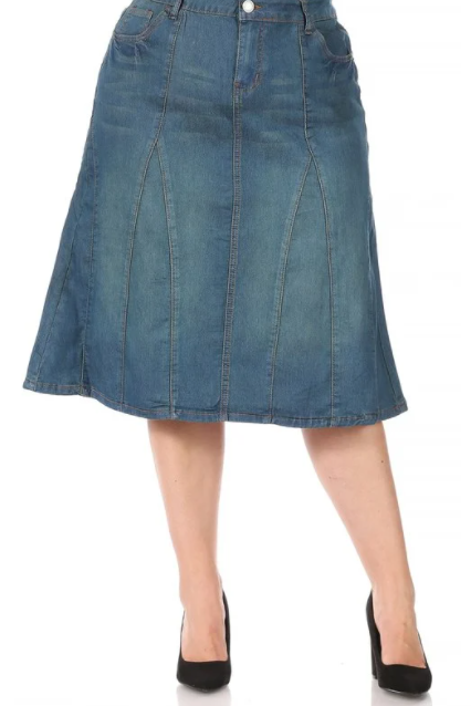 Vintage Wash Aline Skirt: #955 : XS, M FINAL SALE- Cannot Be Returned!