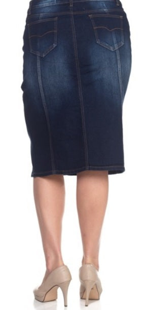 Dark Indigo Denim Skirt #105  XS, S and M FINAL SALE! Cannot BE Returned!